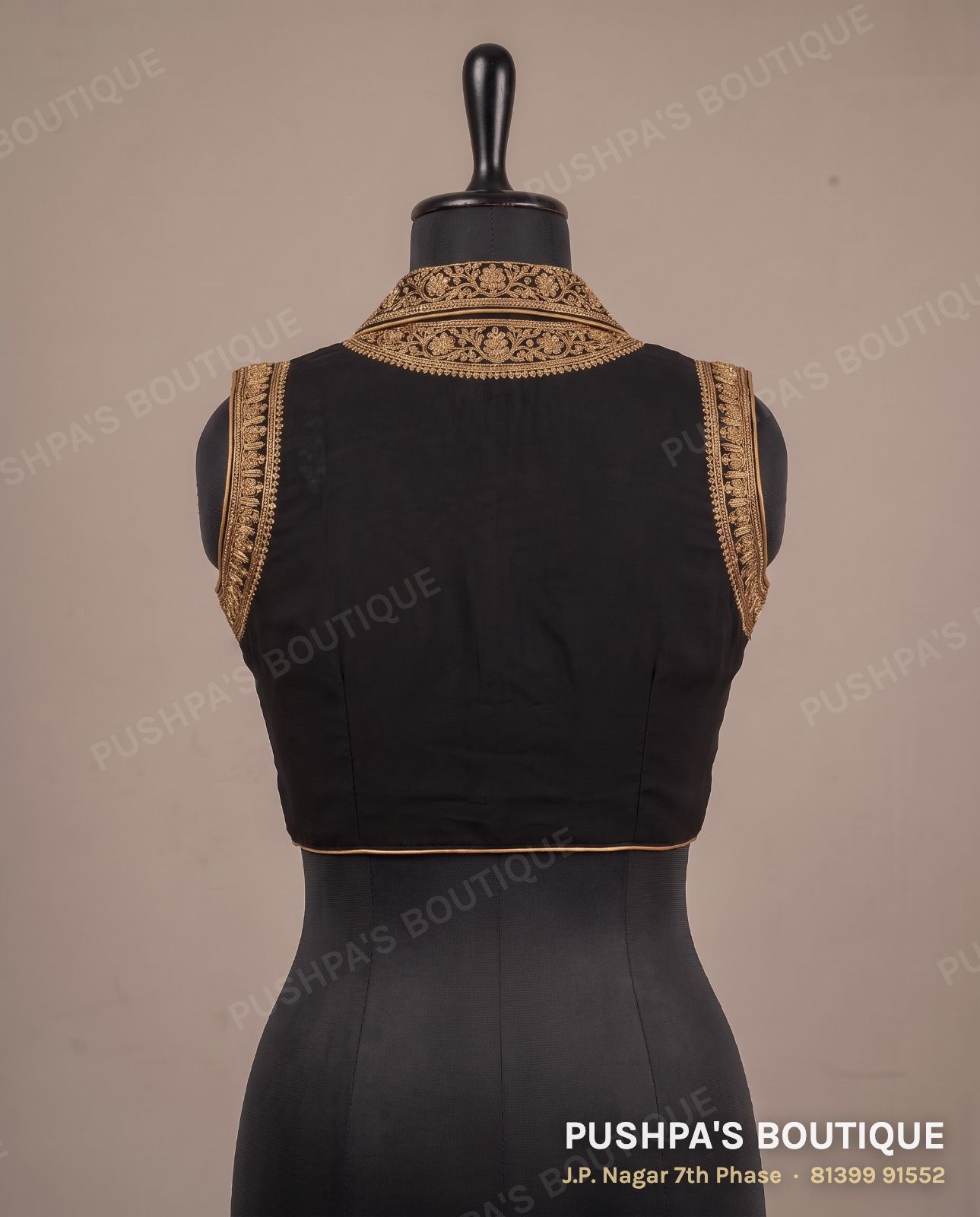 4 dot blouse PB-042, collar, dori back, sleeveless, photo 2