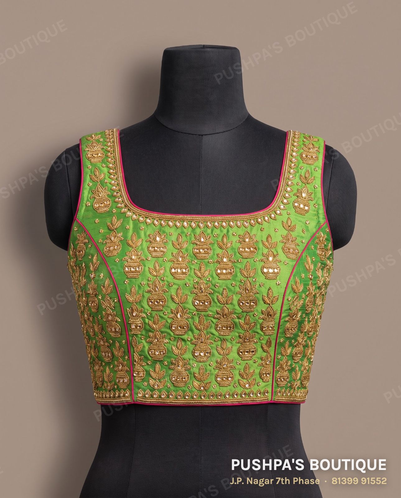 Princess cut blouse with pads PB-044, square neck, keyhole back, sleeveless