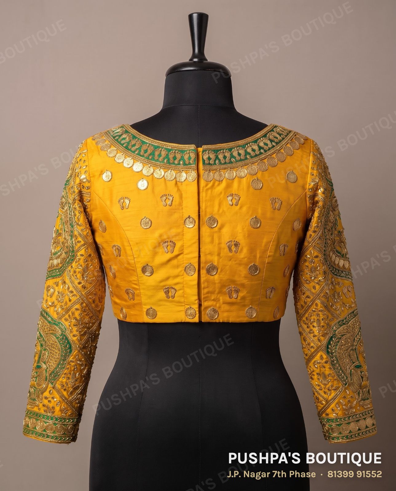 Princess cut blouse with pads PB-048, boat neck, deep U back, full sleeve, photo 2