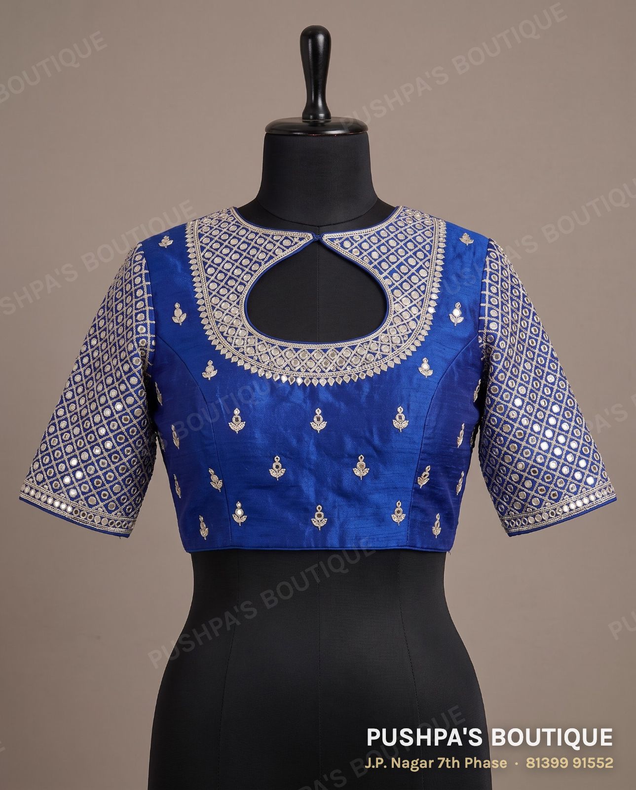 Princess cut blouse with pads PB-049, high back, elbow sleeve