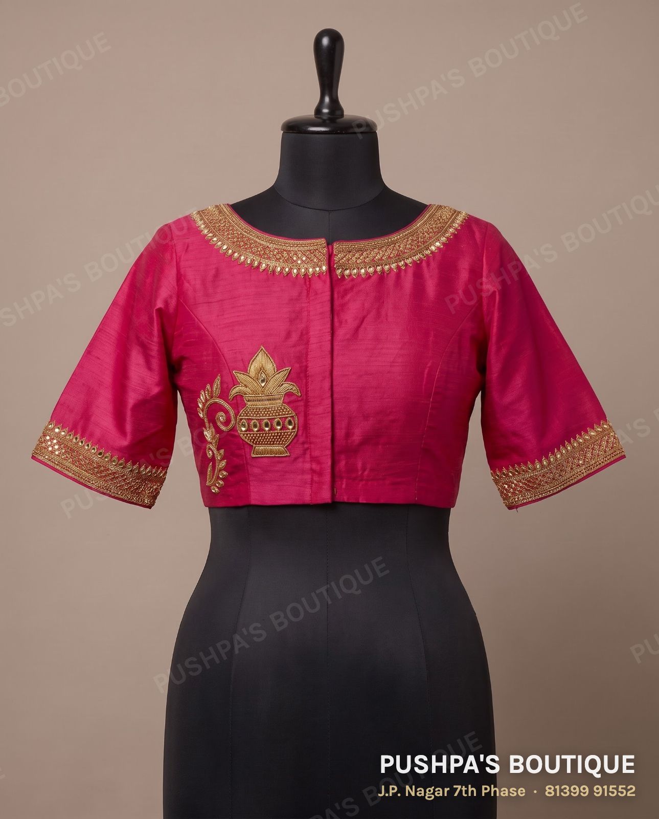 Princess cut blouse with pads PB-055, boat neck, zip back, photo 2
