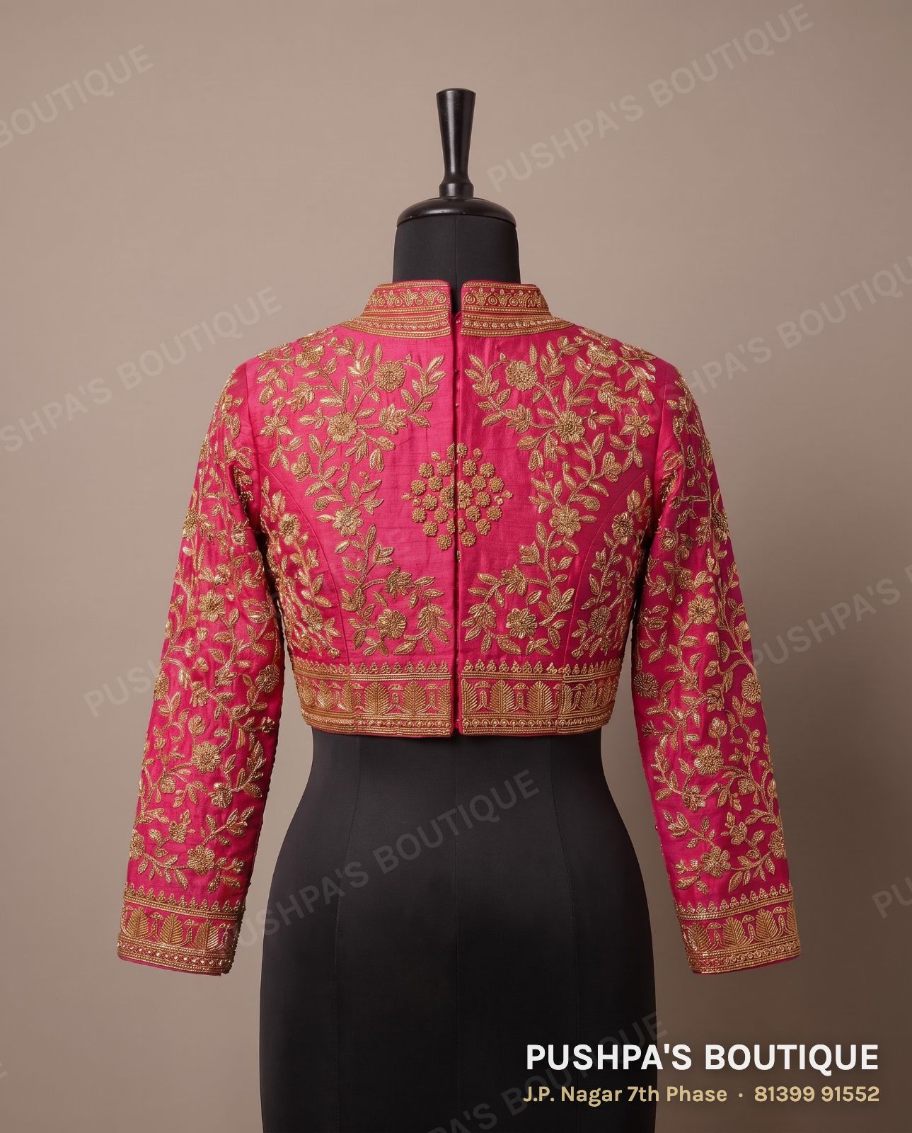 Princess cut blouse PB-065, collar, zip back, full sleeve, photo 2