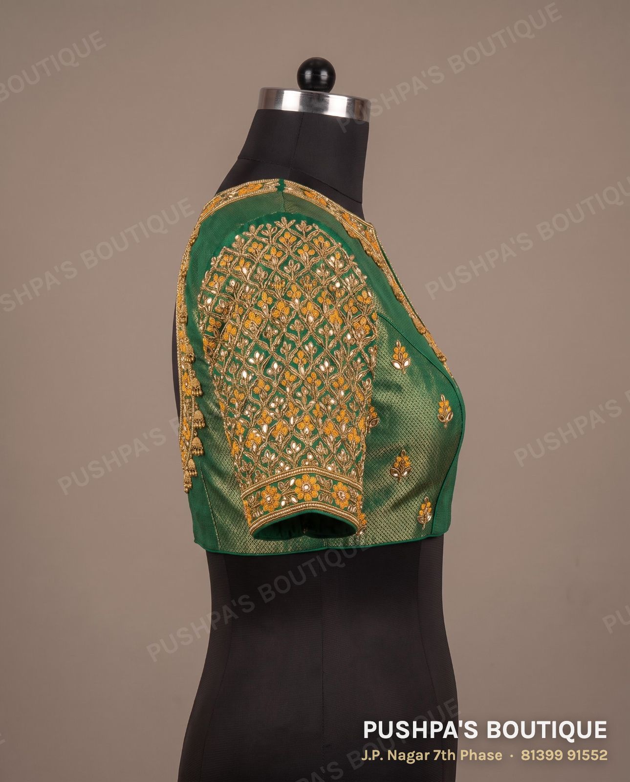 Princess cut blouse PB-068, zip back, elbow sleeve, photo 3