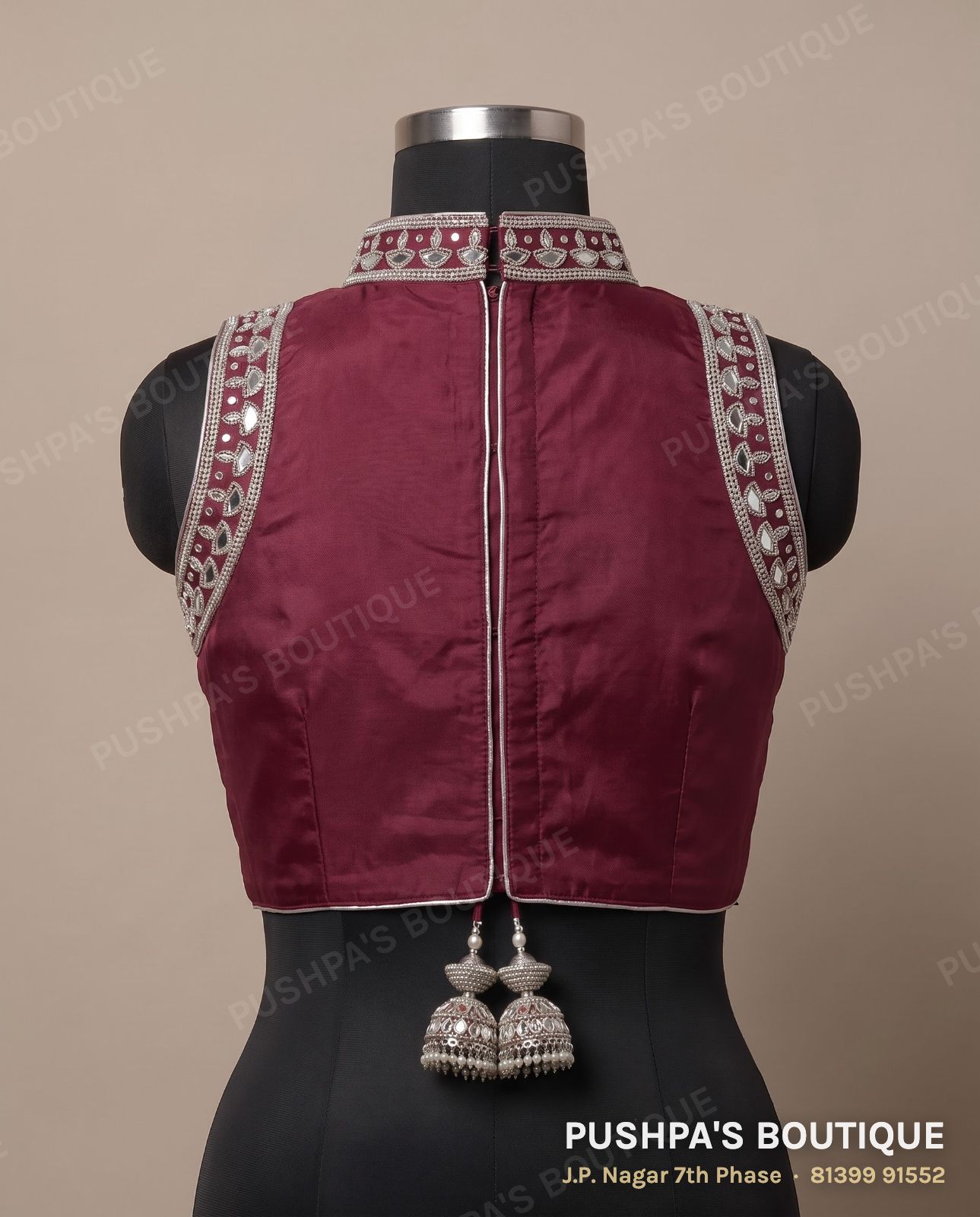 Princess cut blouse PB-072, collar, window back, sleeveless, photo 2