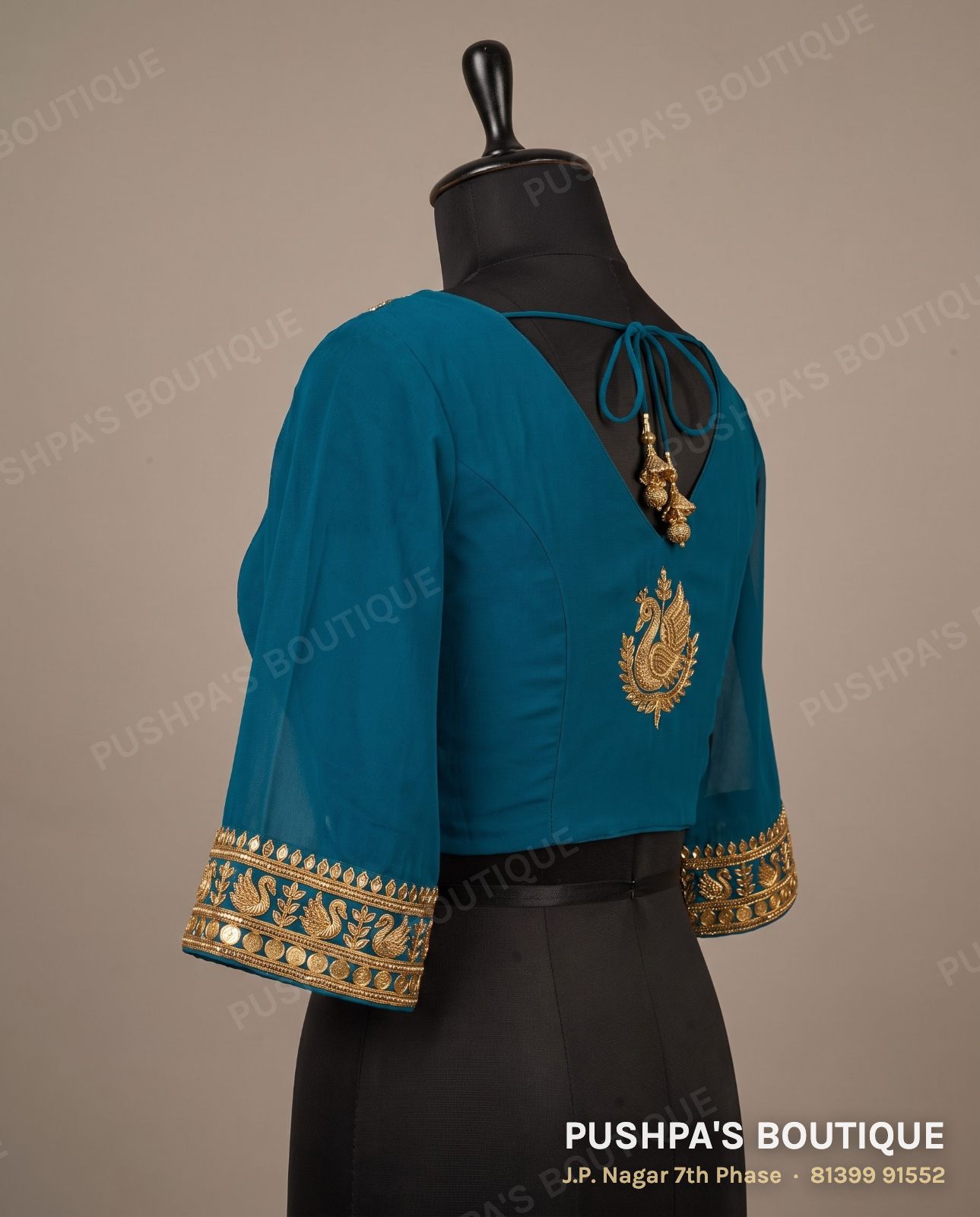 Princess cut blouse PB-073, V neck, dori back