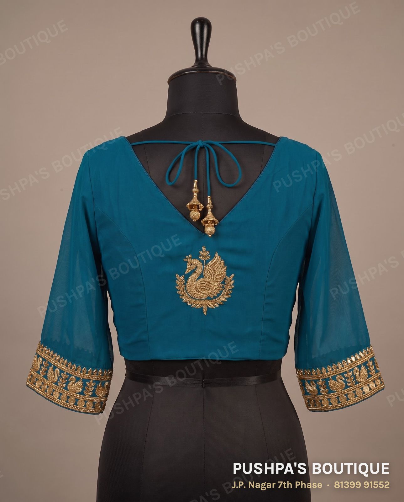 Princess cut blouse PB-073, V neck, dori back, photo 2
