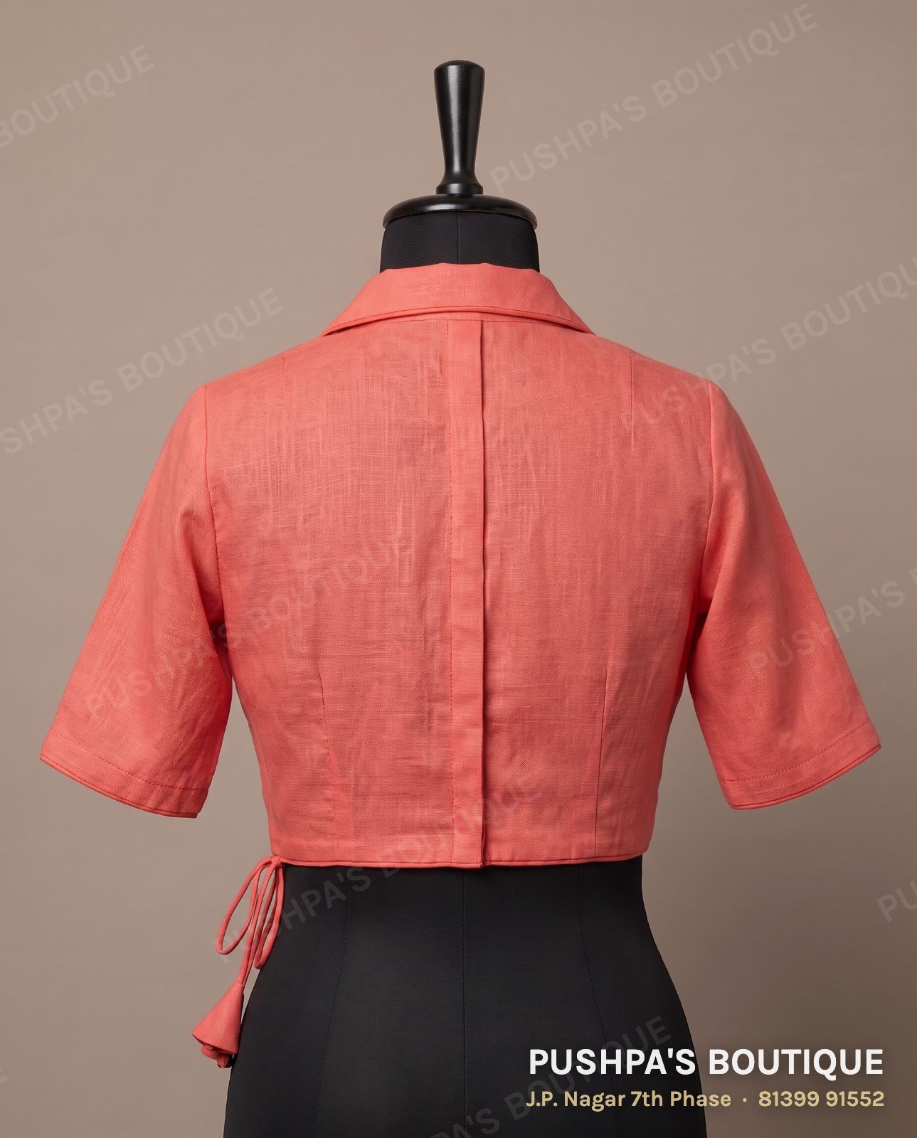Princess cut blouse PB-076, collar, dori back, elbow sleeve, photo 2