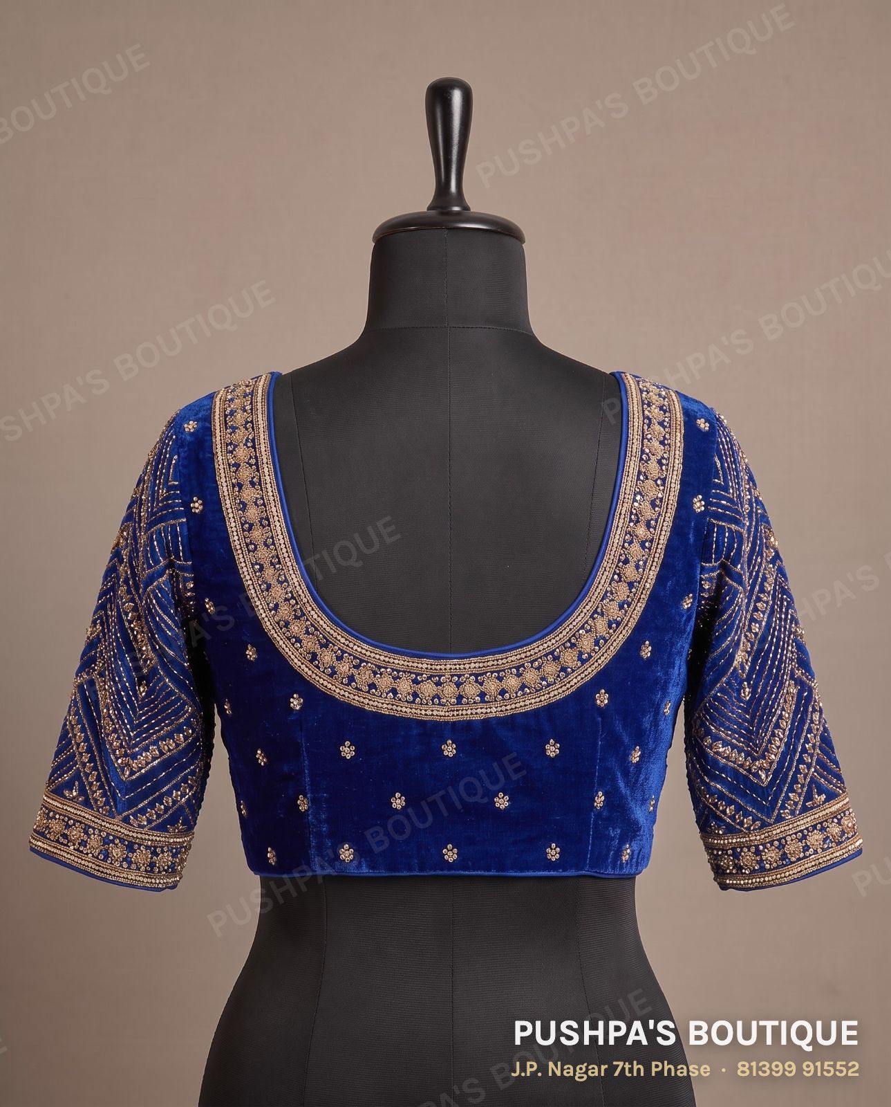 Basic blouse PB-080, V neck, high back, three quarter sleeve, photo 2