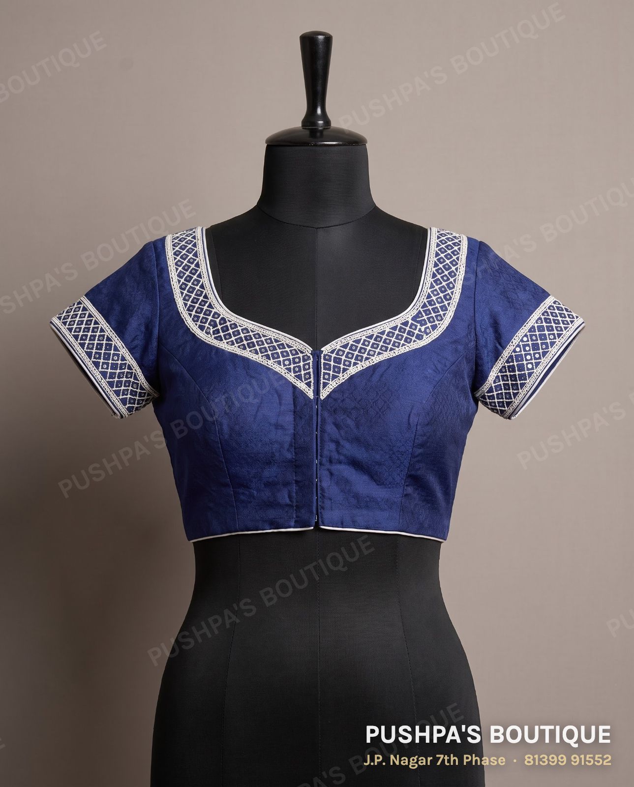 Basic blouse PB-083, sweetheart neck, keyhole back, cap sleeve