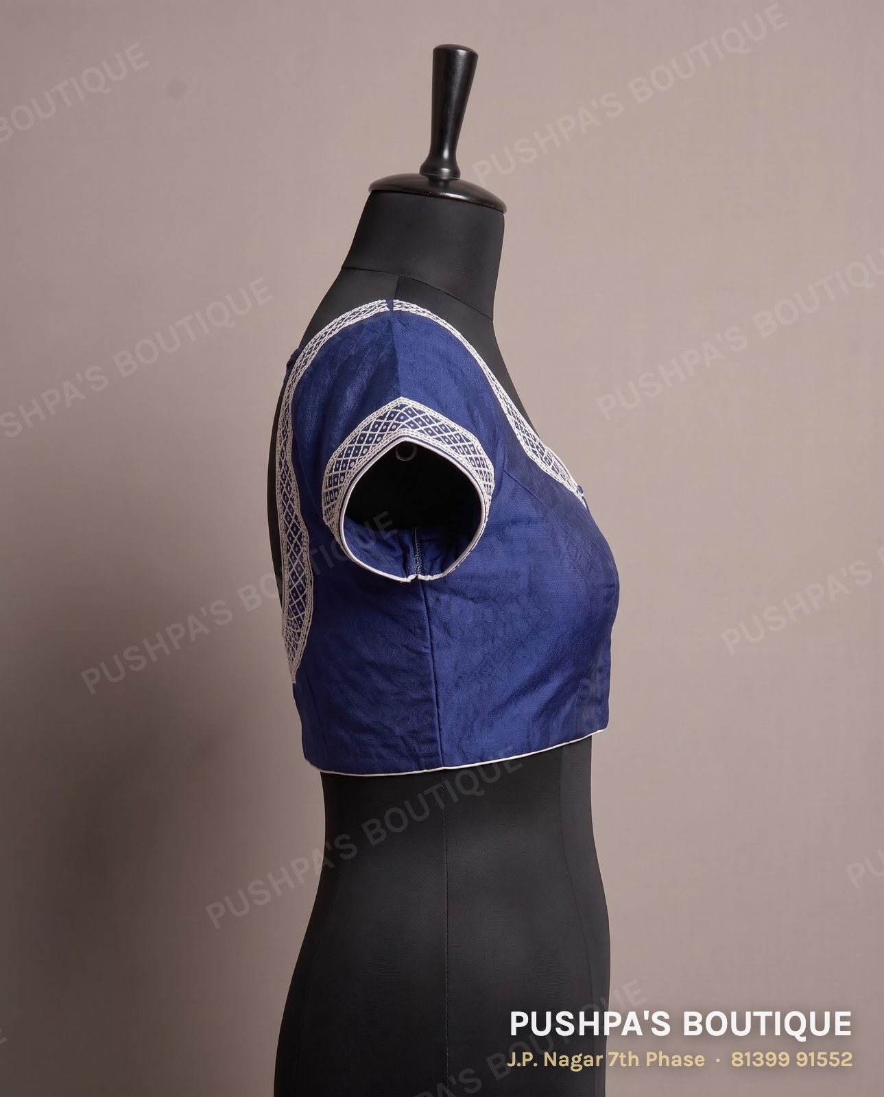 Basic blouse PB-083, sweetheart neck, keyhole back, cap sleeve, photo 3