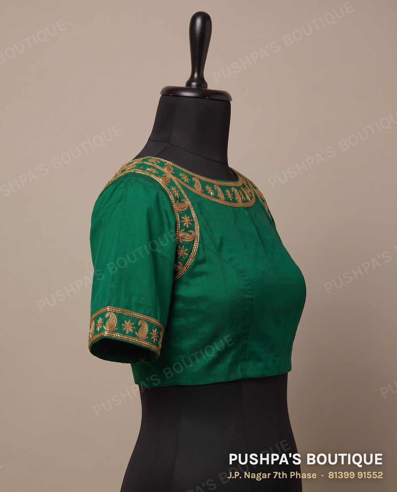 Basic blouse PB-084, boat neck, deep U back, sleeveless, photo 3