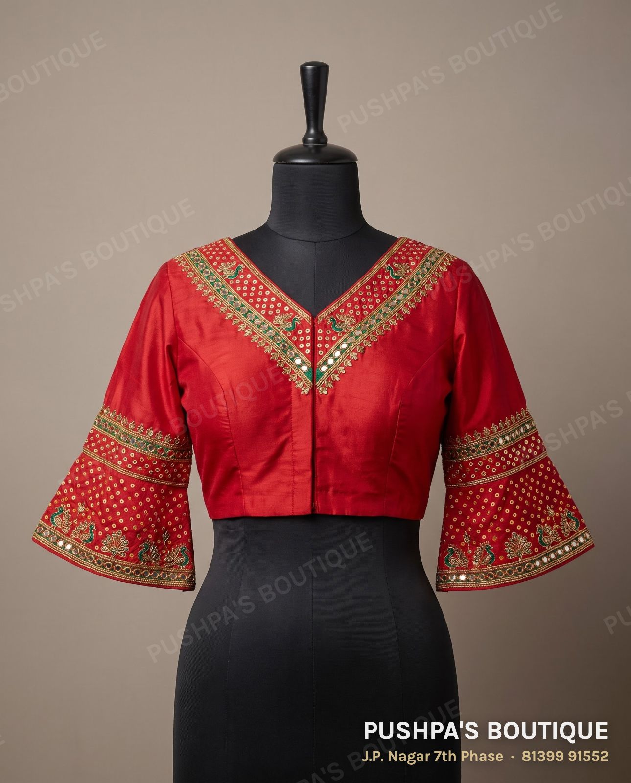 Basic blouse PB-085, V neck, keyhole back