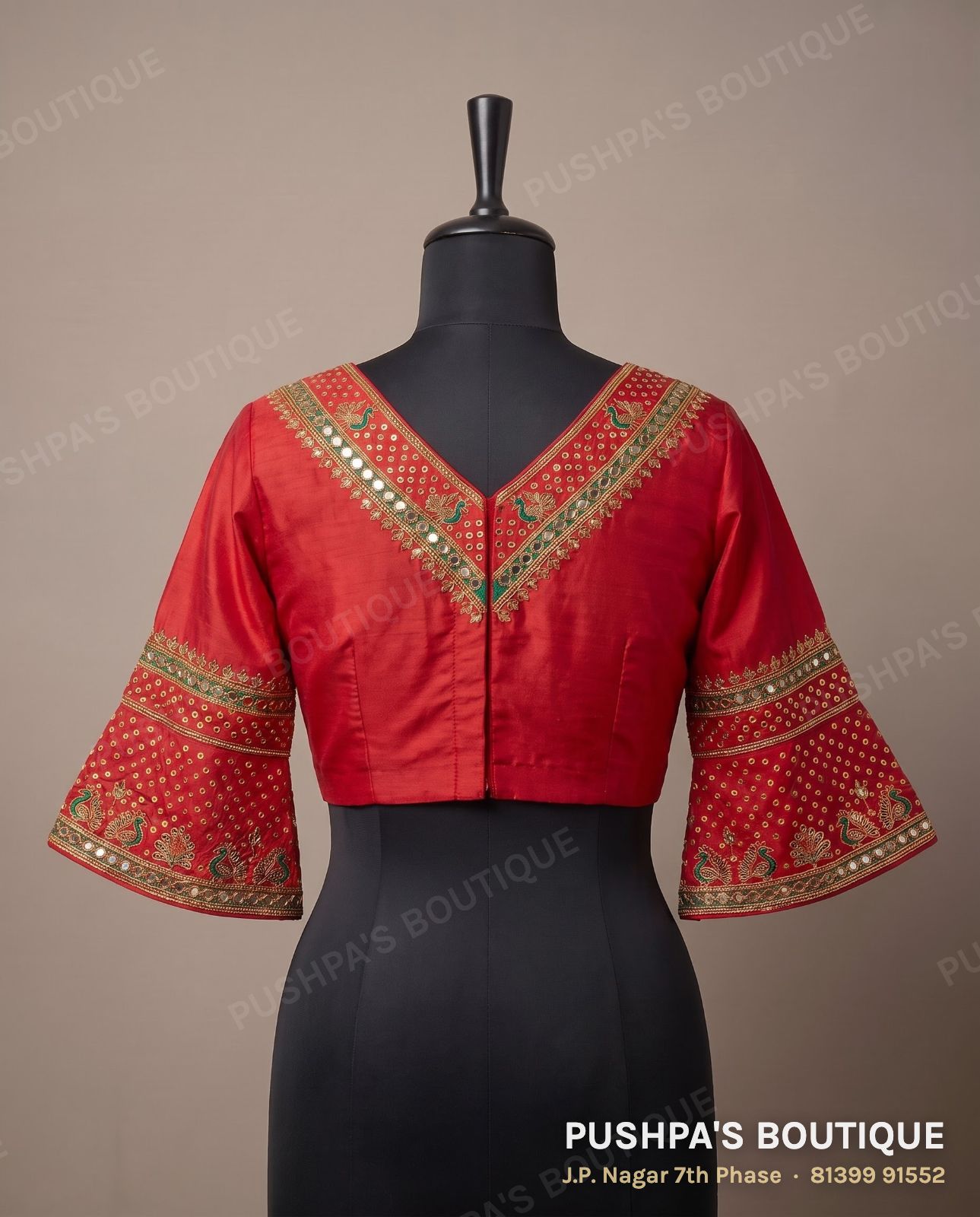 Basic blouse PB-085, V neck, keyhole back, photo 2