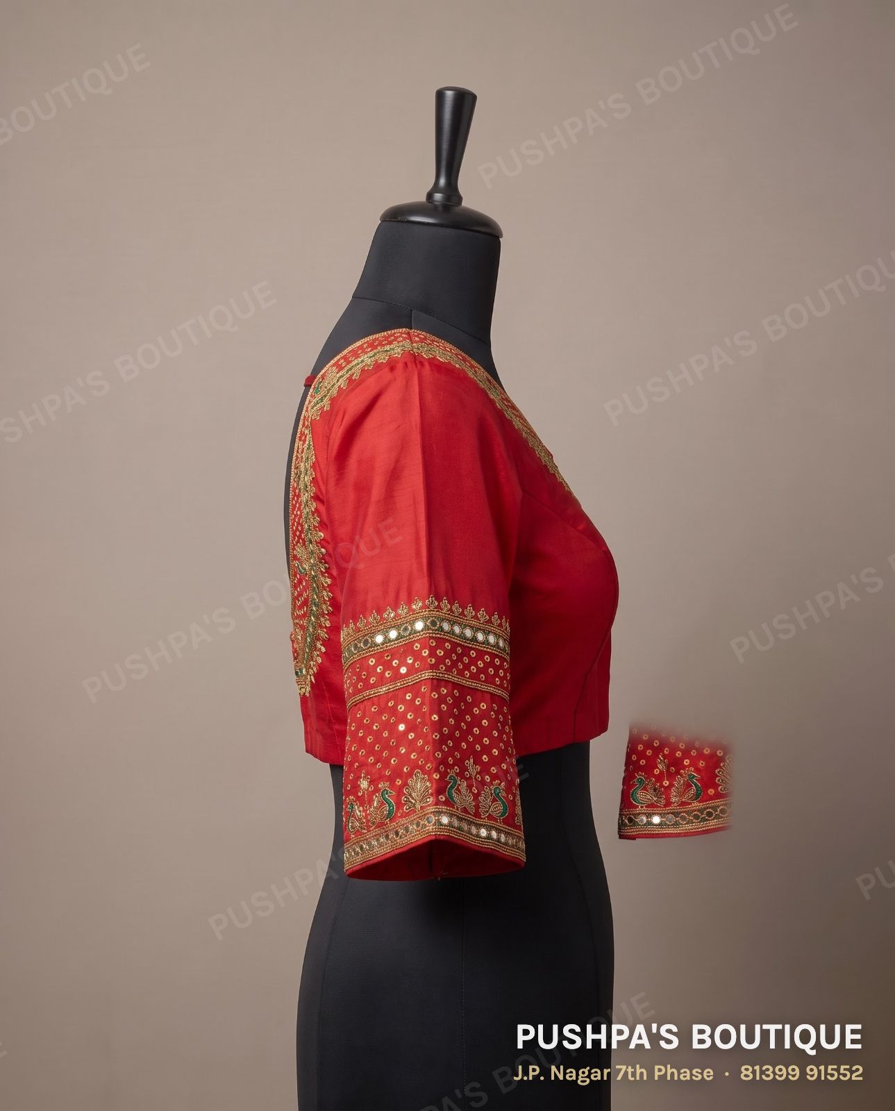 Basic blouse PB-085, V neck, keyhole back, photo 3