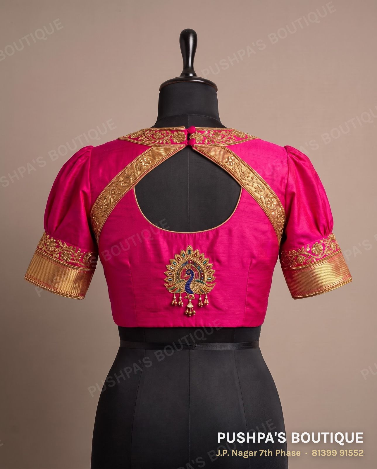 Basic blouse PB-086, high back, puff sleeve, photo 2