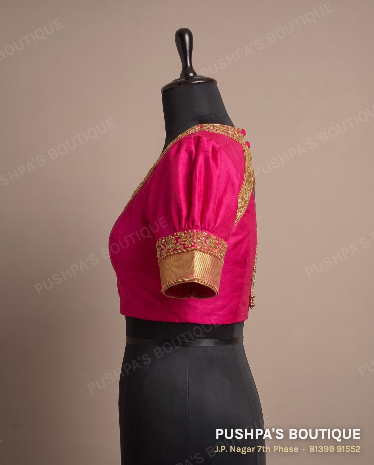 Basic blouse PB-086, high back, puff sleeve, photo 3