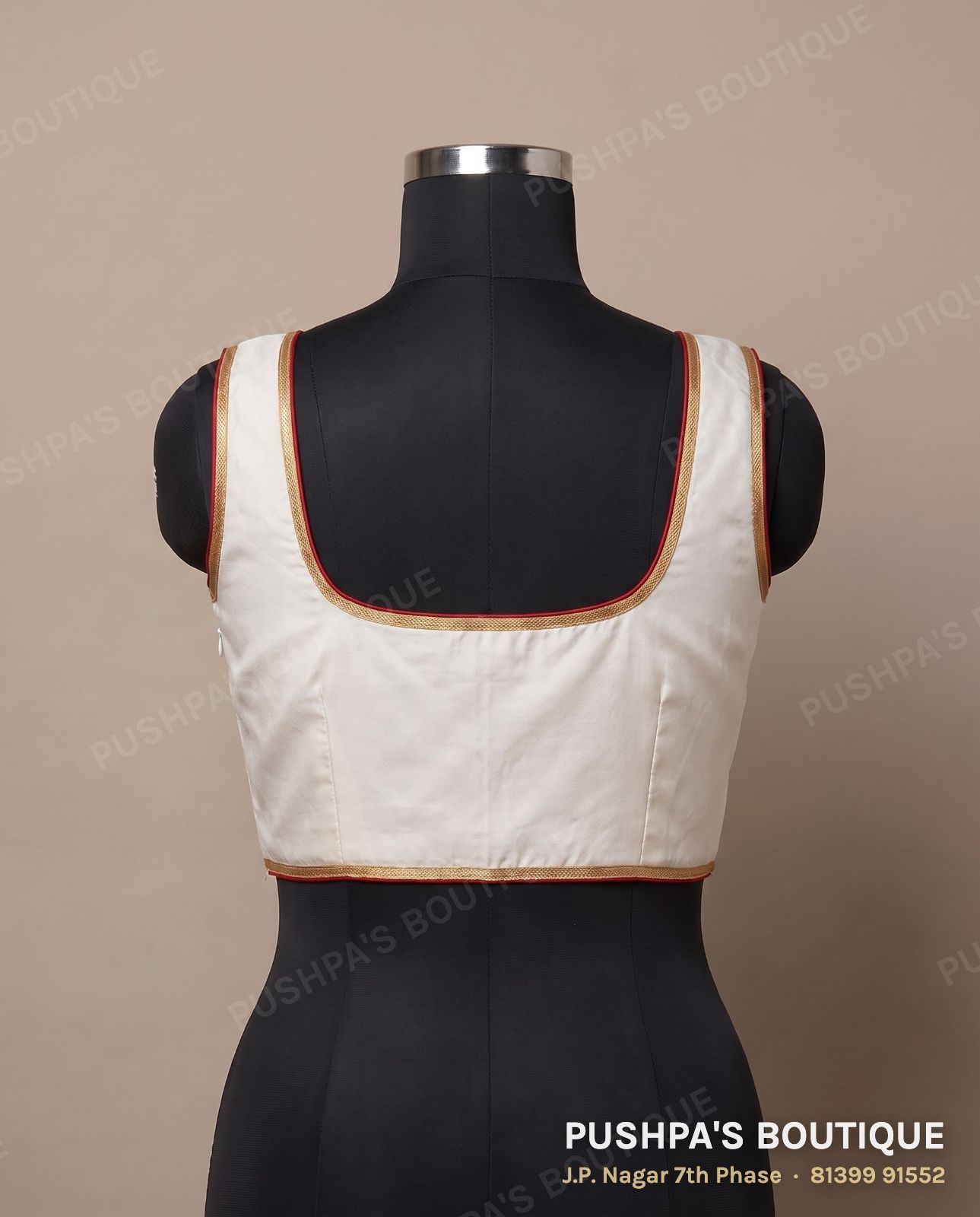 Basic blouse PB-089, square neck, zip back, sleeveless, photo 2