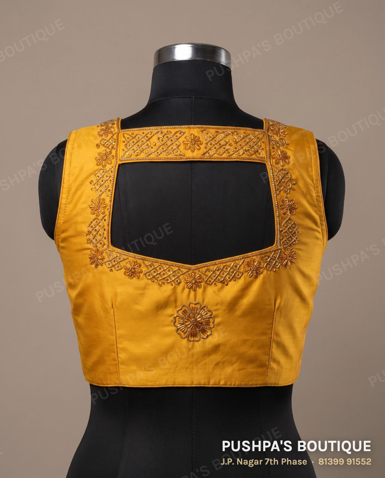 Basic blouse PB-091, square neck, window back, sleeveless