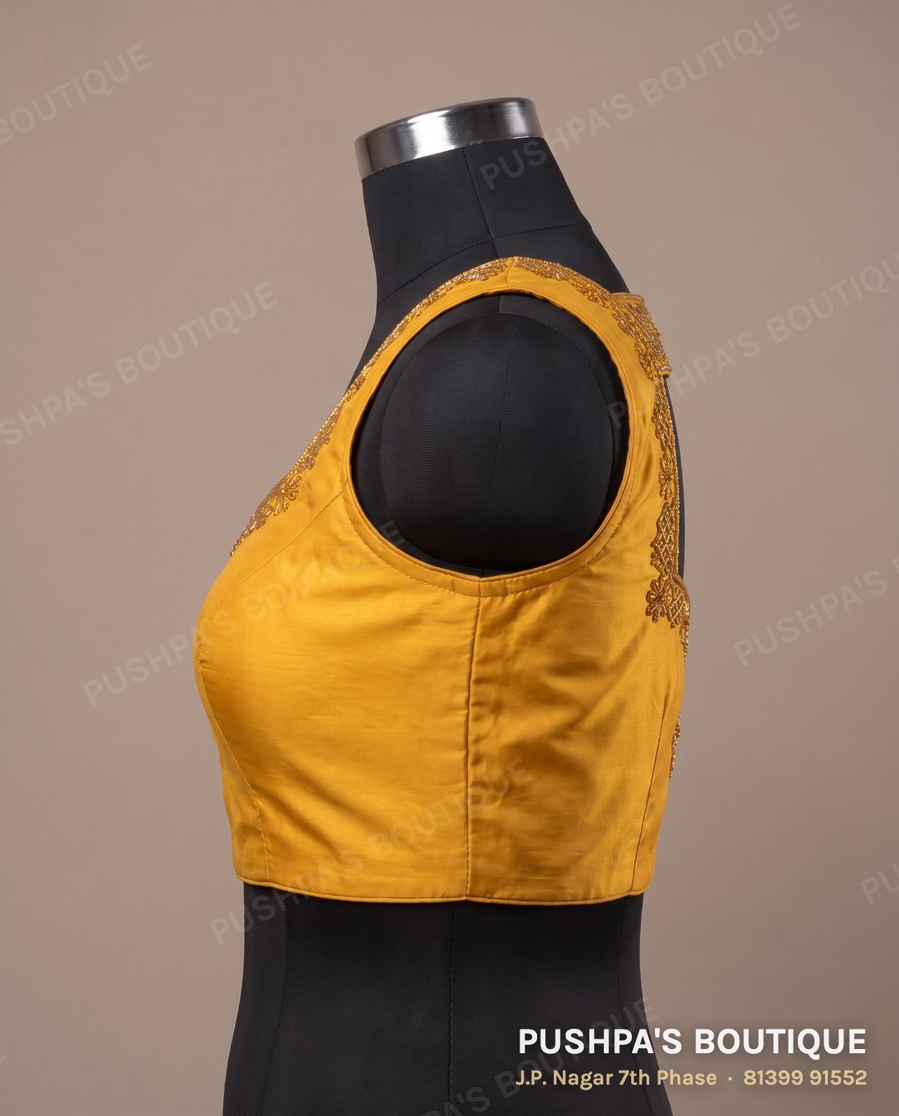 Basic blouse PB-091, square neck, window back, sleeveless, photo 3