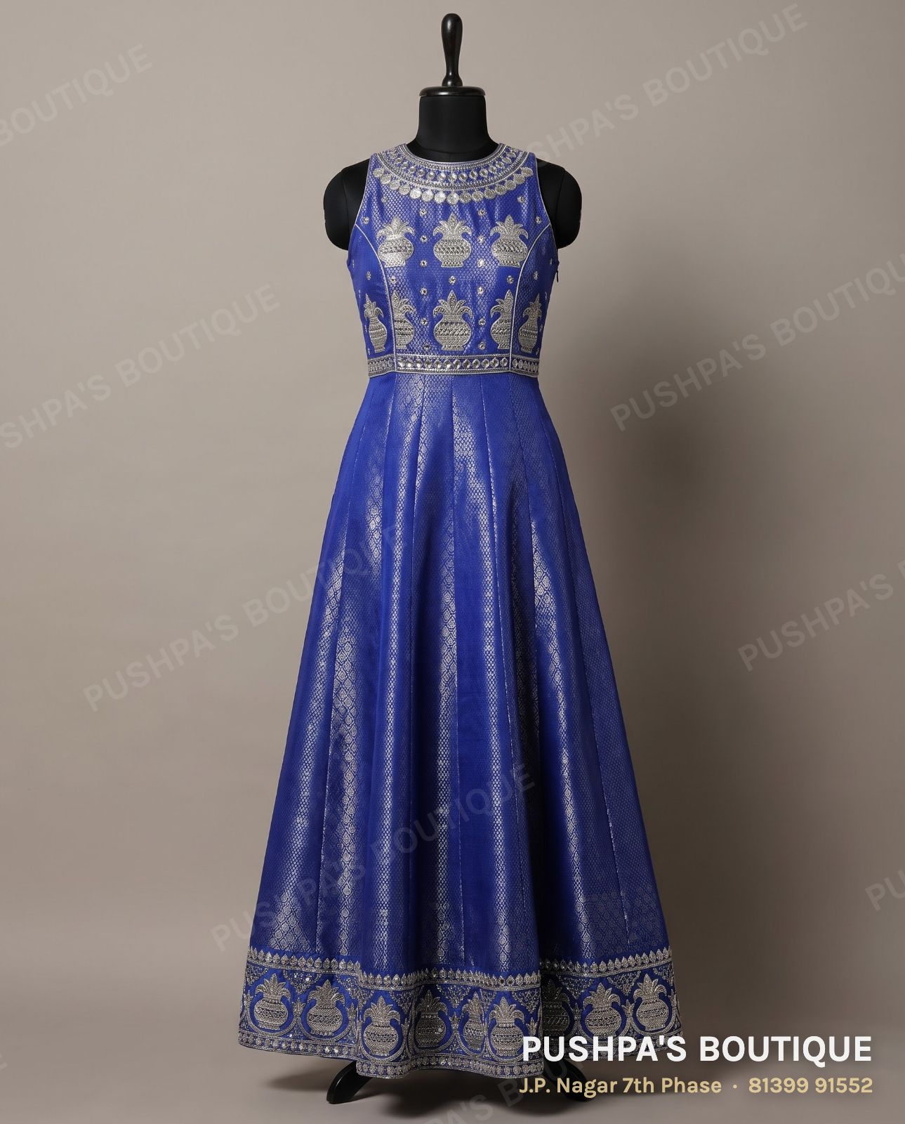 Gown PB-096, high neck, sleeveless