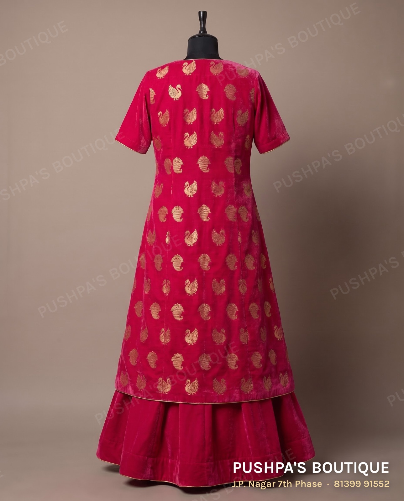 Indo-western outfit PB-099, round neck, short sleeve, photo 2