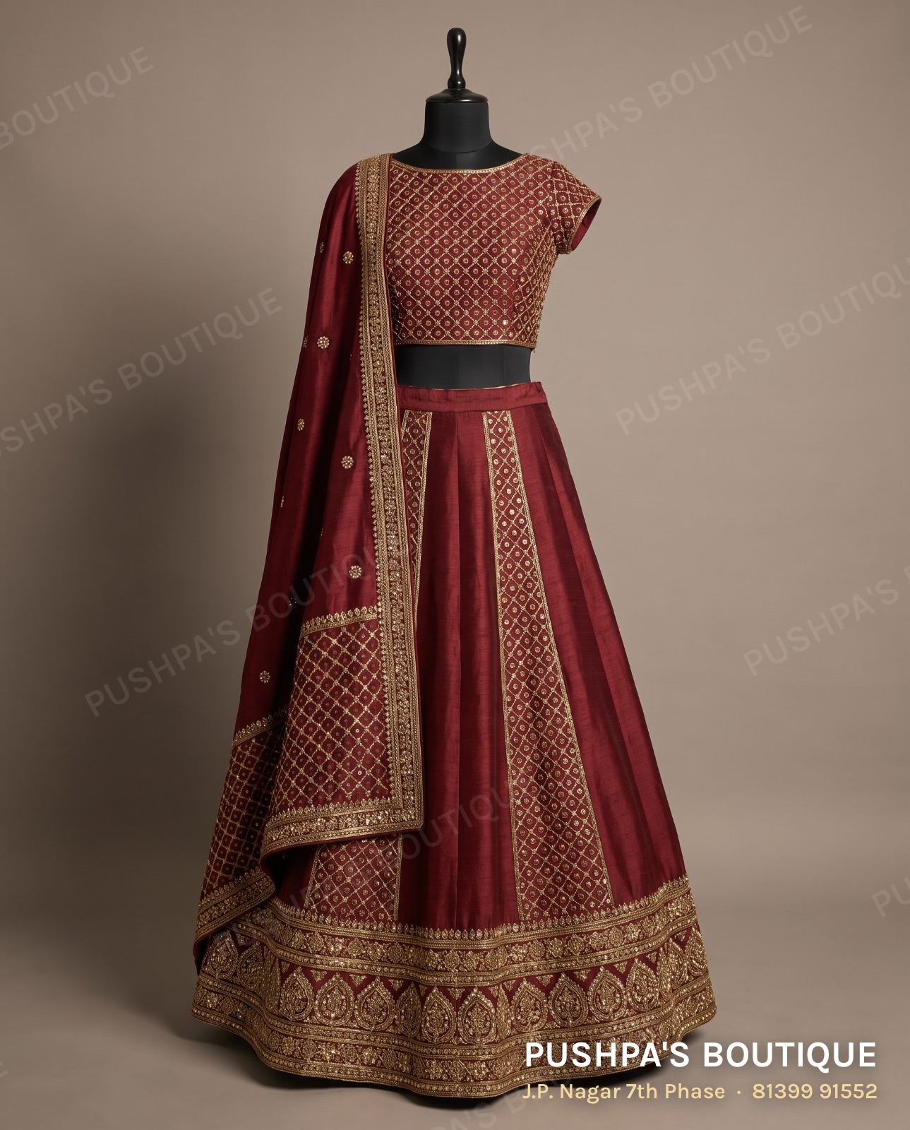 Lehenga PB-101, boat neck, cap sleeve