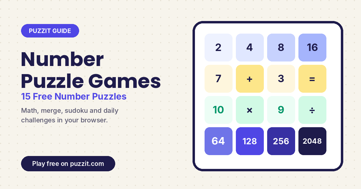 Number Puzzle Games: 15 Free Number Puzzles Online