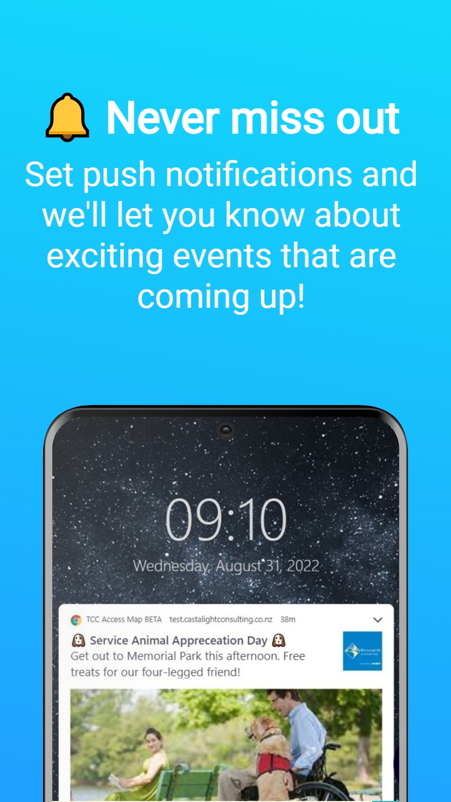 🔔 Never miss out - Set push notifications and we'll let you know about exciting events that are coming up!