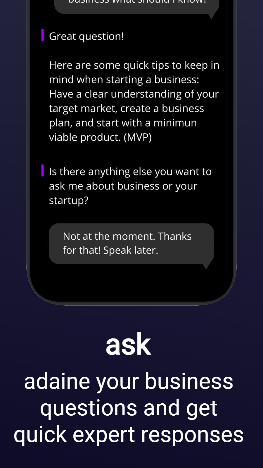 ask - adaine your business questions and get quick expert responses