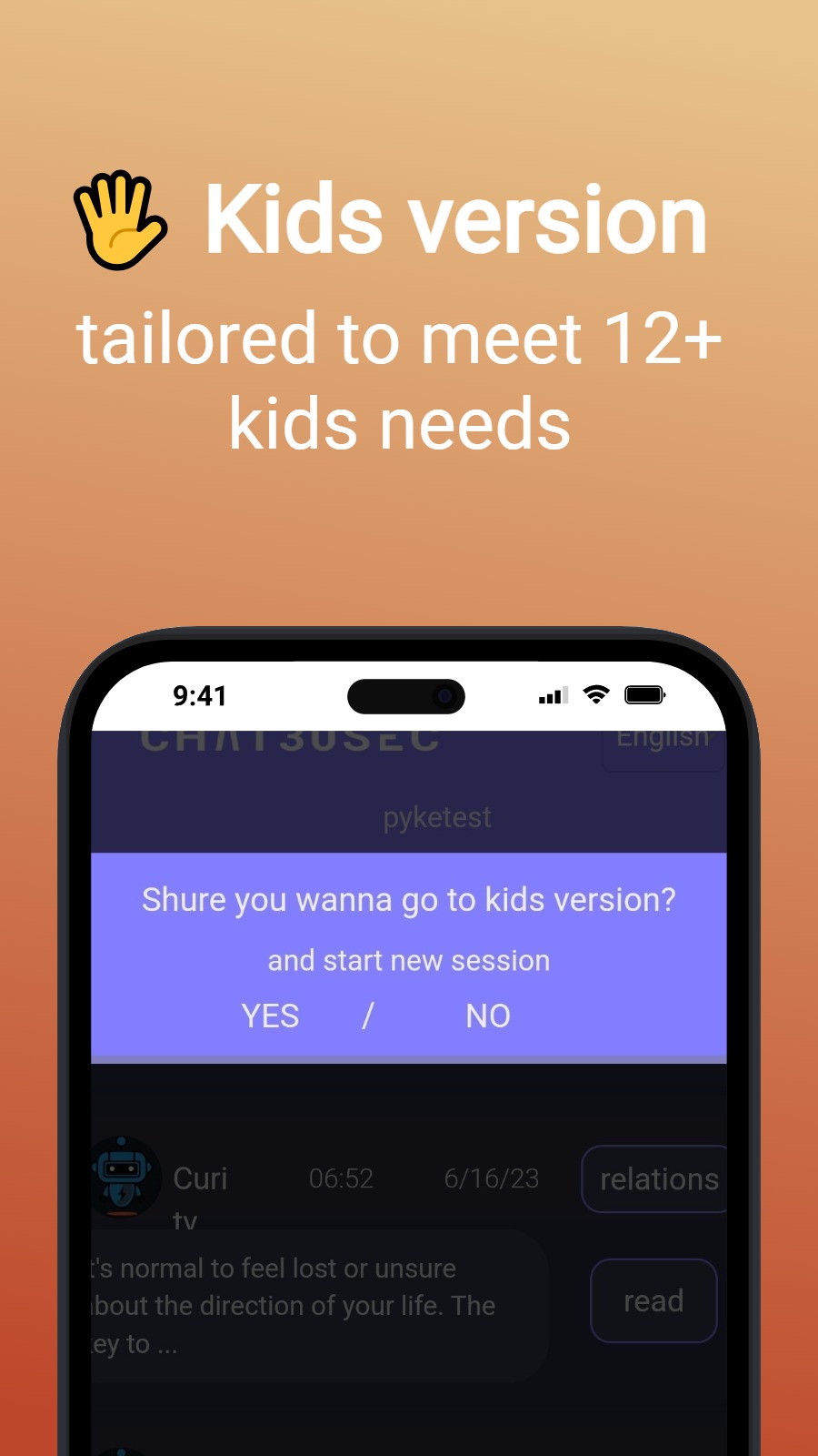 🖐️ Kids version  - tailored to meet 12+ kids needs