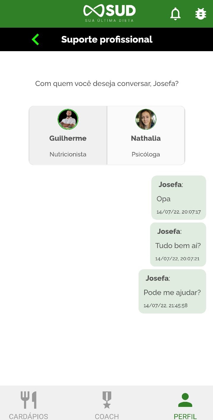 Tenha suporte via Chat com profissionais da área da saúde.