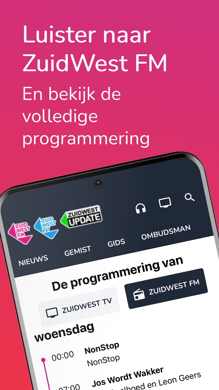 Luister naar ZuidWest FM - En bekijk de volledige programmering