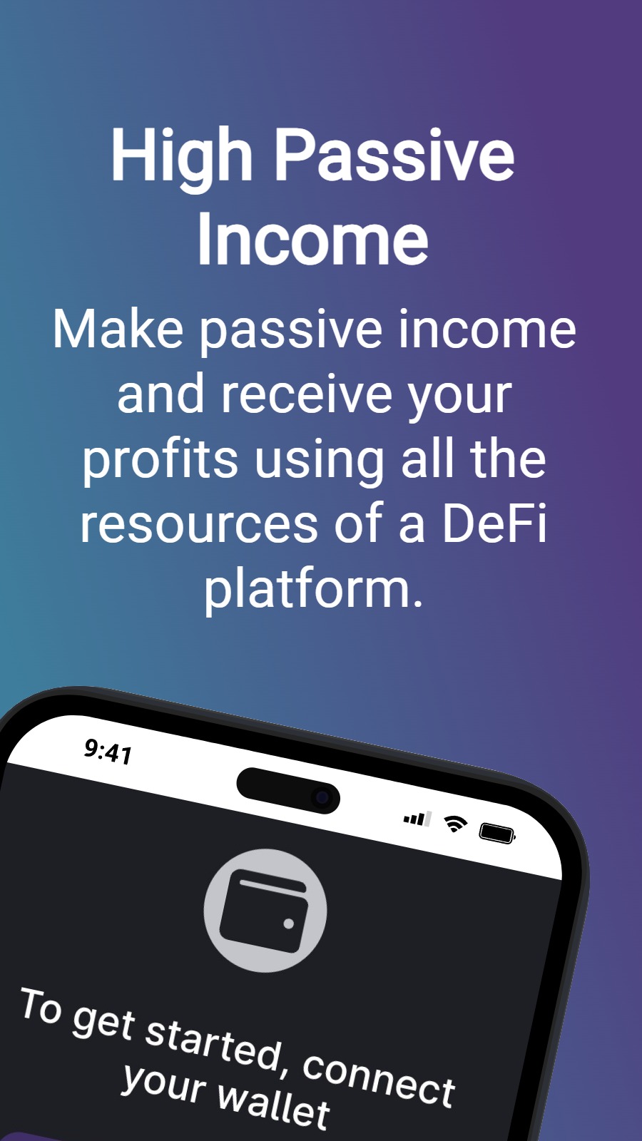 High Passive Income - Make passive income and receive your profits using all the resources of a DeFi platform.
