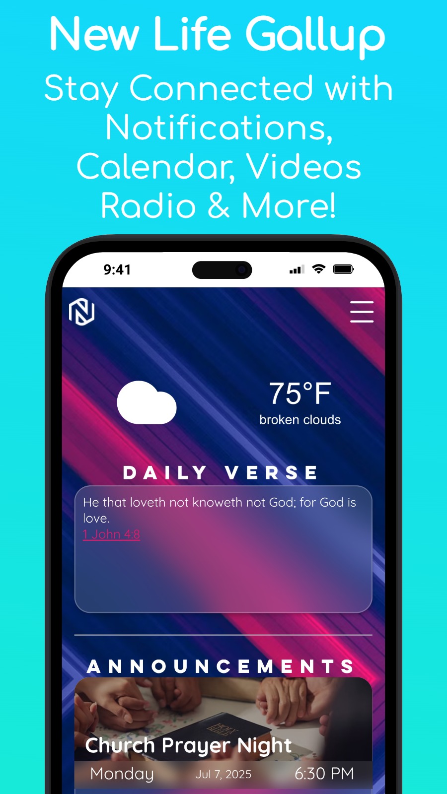 New Life Gallup - Stay Connected with Notifications, Calendar, Videos Radio & More!