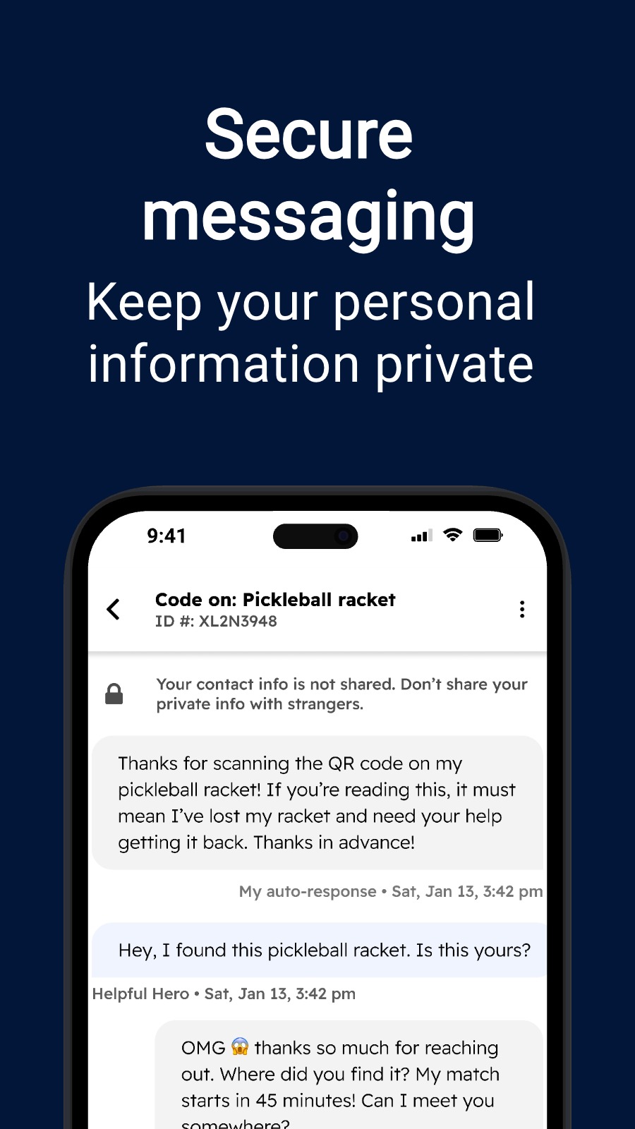 Secure messaging - Keep your personal information private