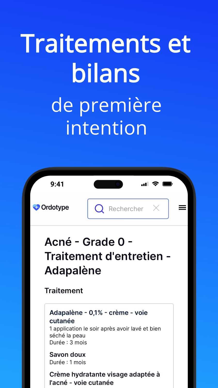 Traitements et bilans - de première intention