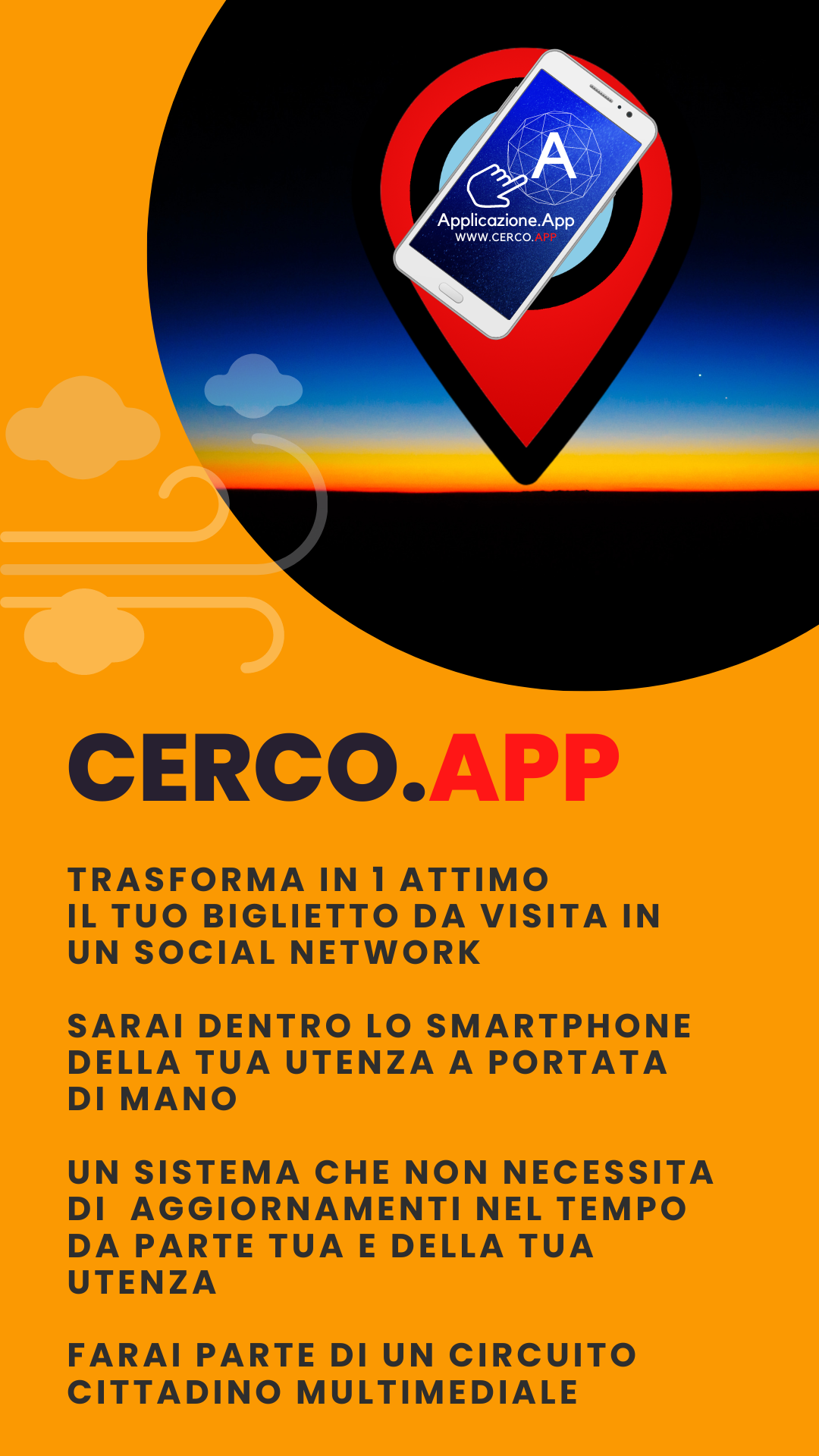 CERCO.APP - TRASFORMA IN 1 ATTIMO IL TUO BIGLIETTO DA VISITA IN UN SOCIAL NETWORK.