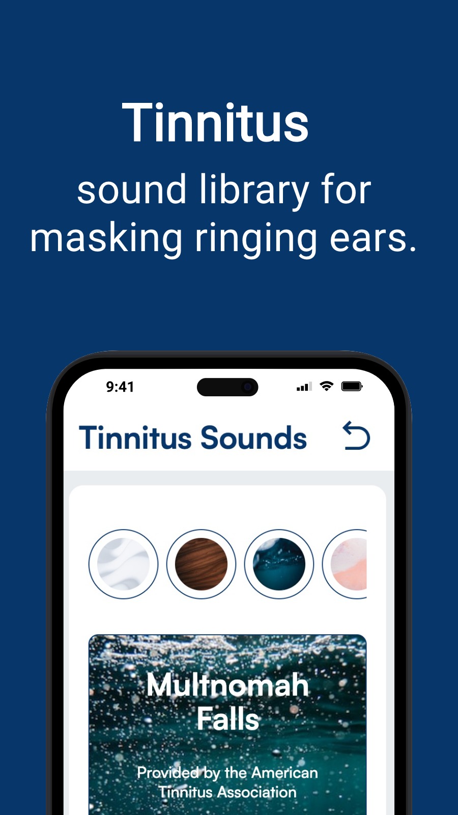 Tinnitus  - sound library for masking ringing ears.