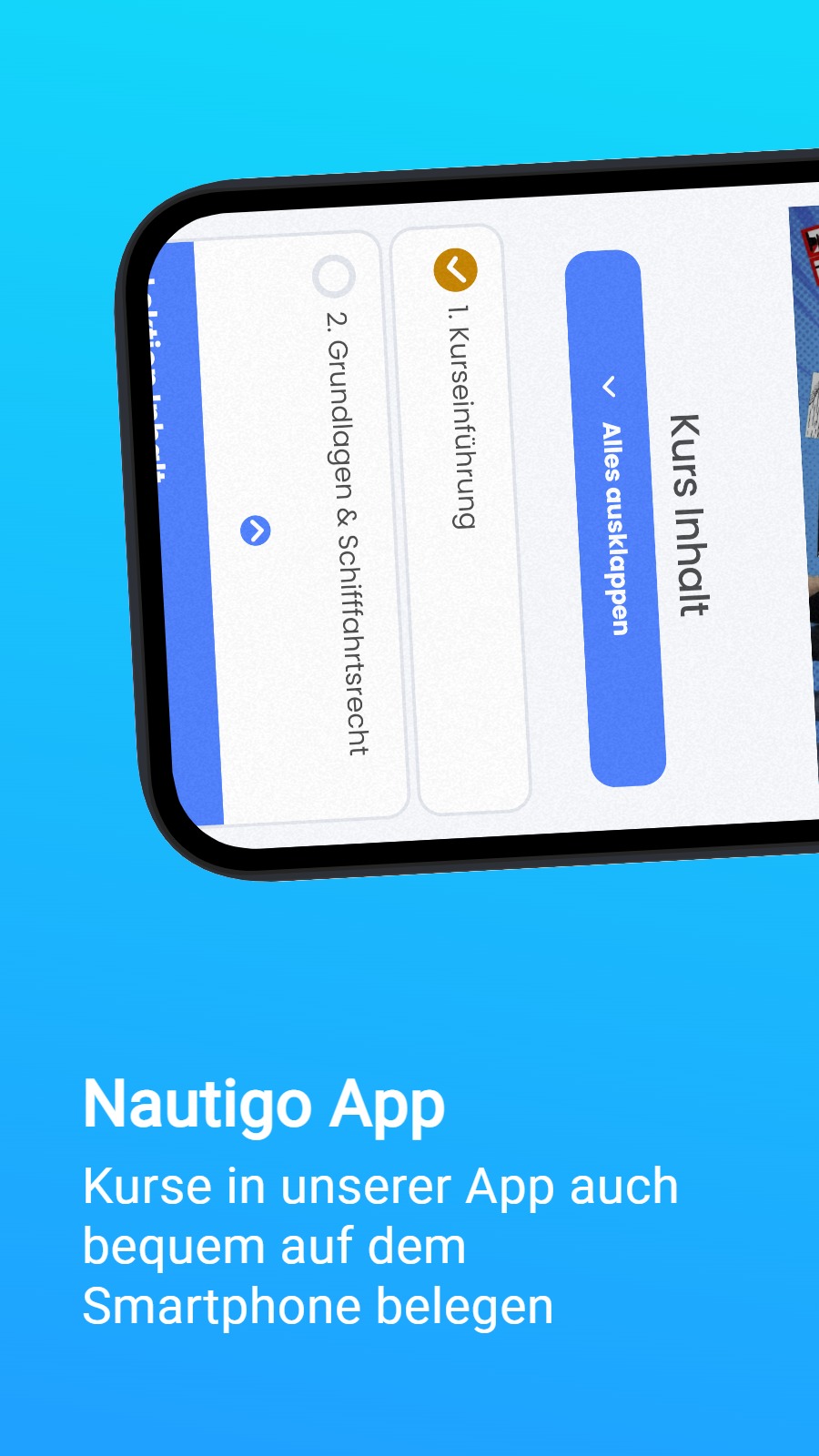 Nautigo App  - Kurse in unserer App auch bequem auf dem Smartphone belegen