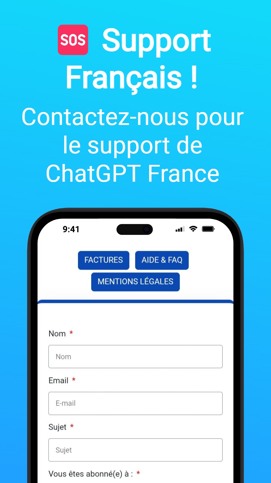 🆘 Support Français ! - Contactez-nous pour le support de ChatGPT France