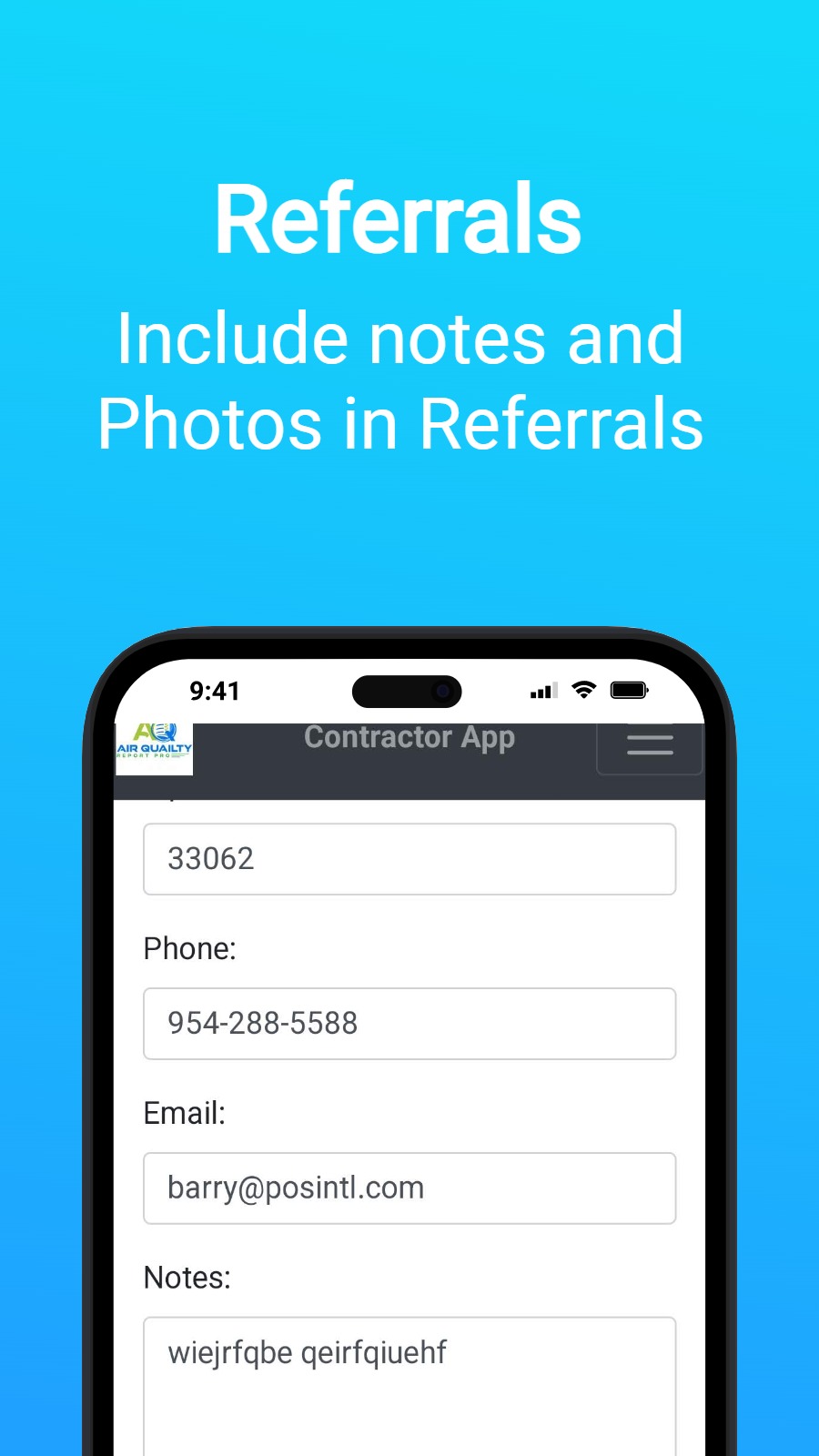 Referrals - Include notes and Photos in Referrals