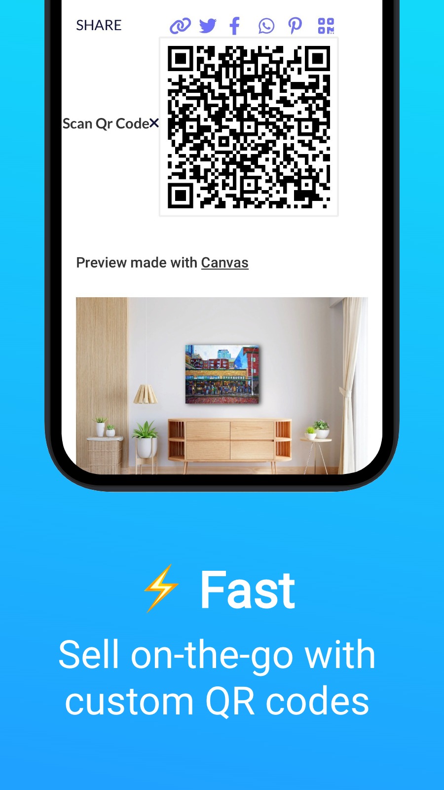 ⚡ Fast - Sell on-the-go with custom QR codes