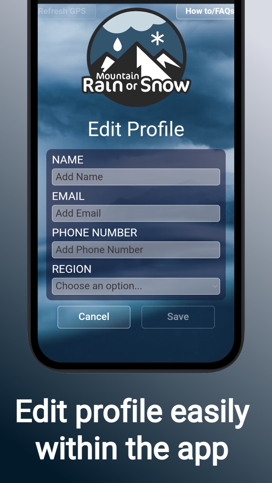 Edit profile easily within the app