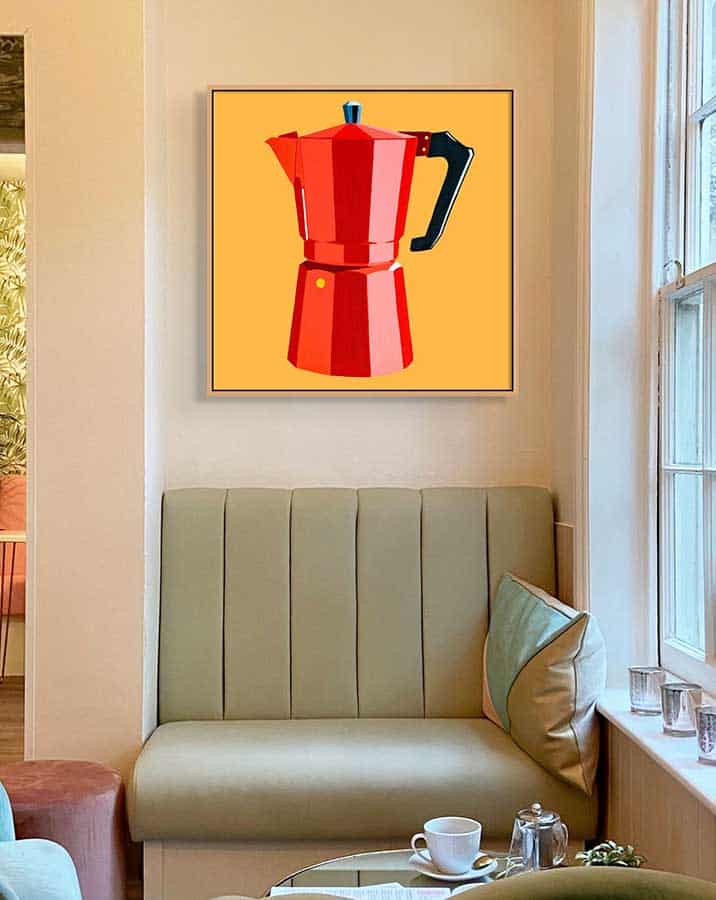 Original oil painting 'Red classic pro espresso'