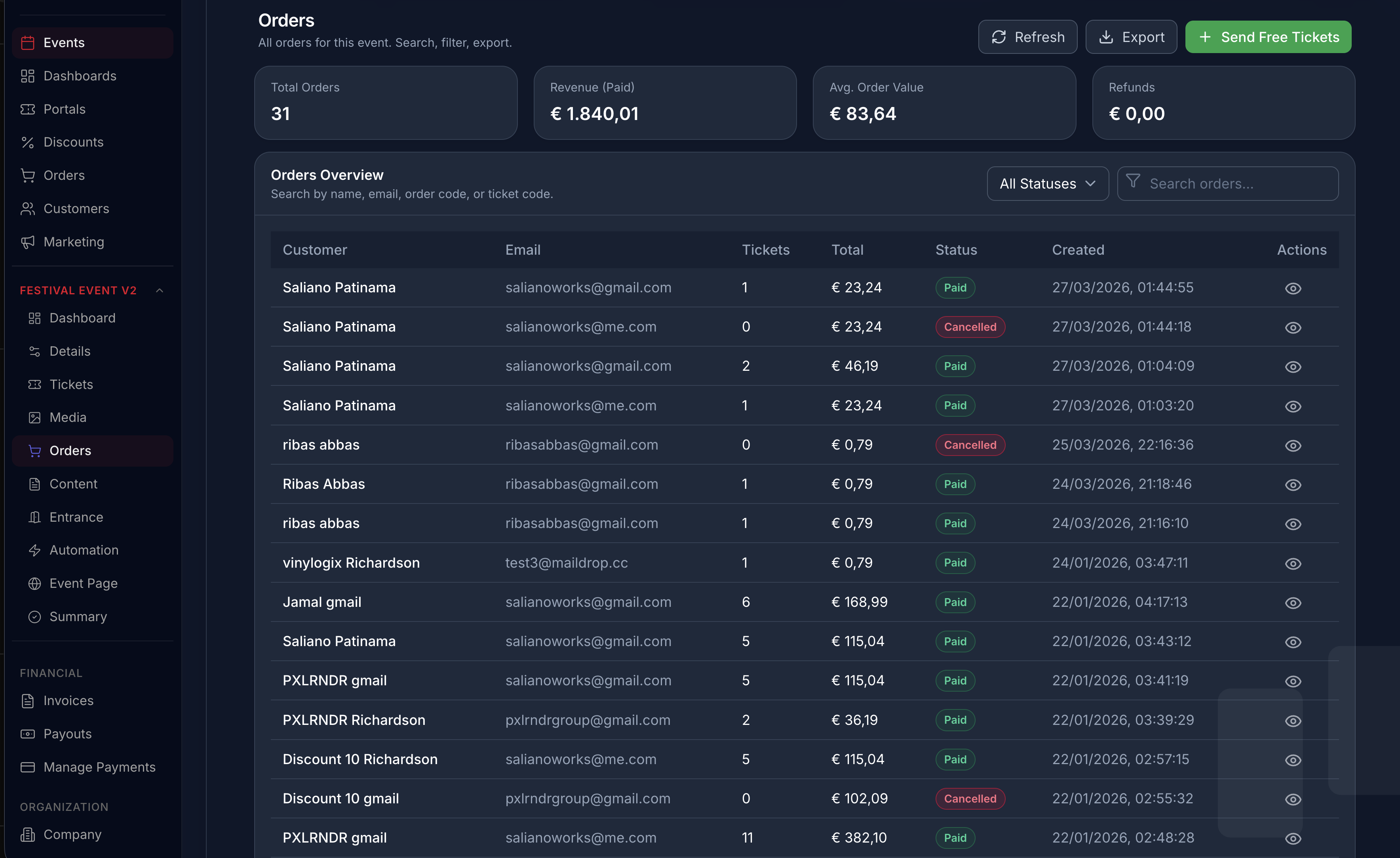 Order Page