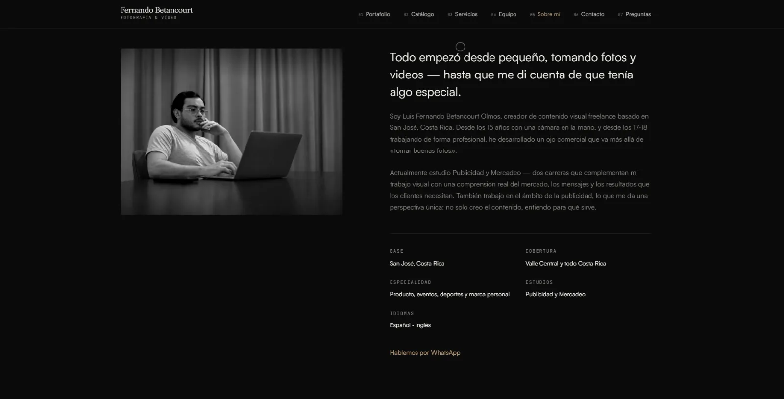 Nando Foto  Sitio web para fotografía y video comercial