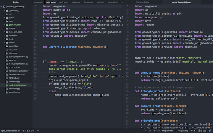 Exemplo  de tela do editor Atom