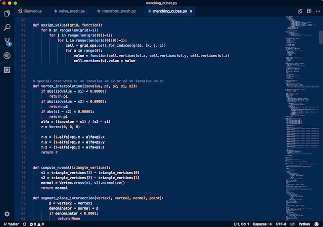 Exemplo de tela do editor Visual Studio Code