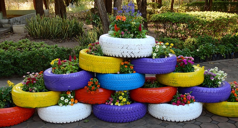Ways to use Old Tires in Garden