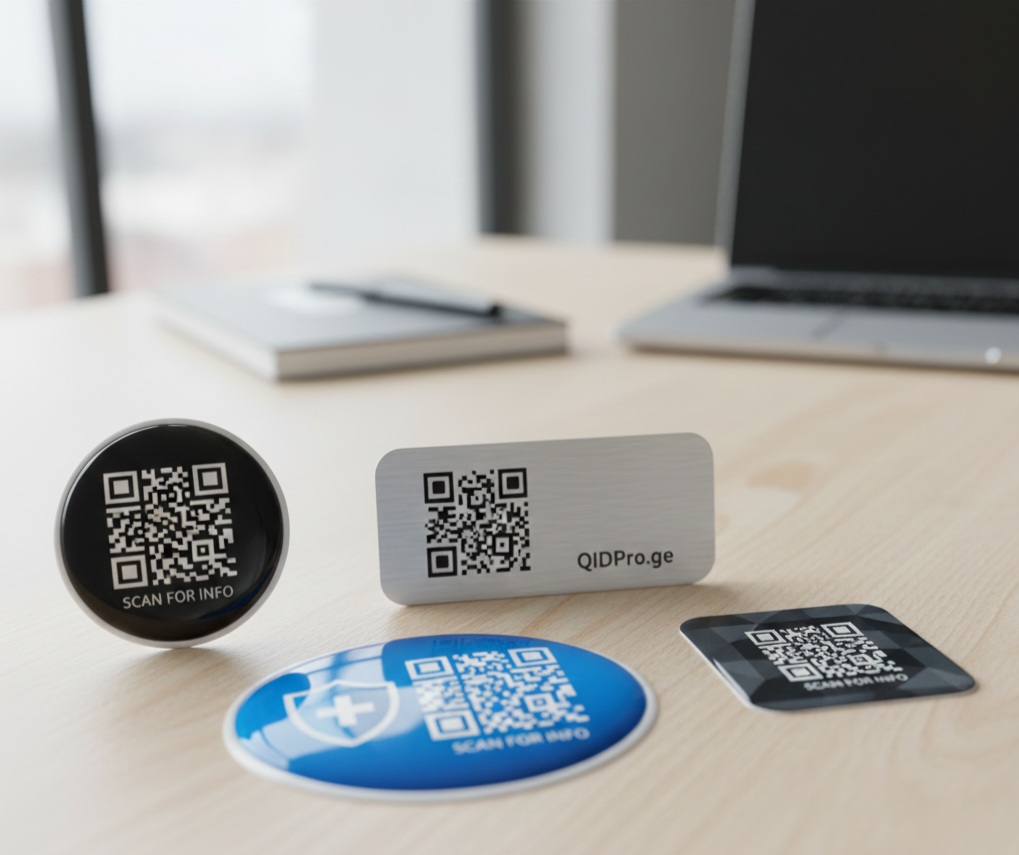 QIDPro QR სტიკერების ნაკრები ველოსიპედების ლეპტოპების და ტექნიკის მარკირებისთვის